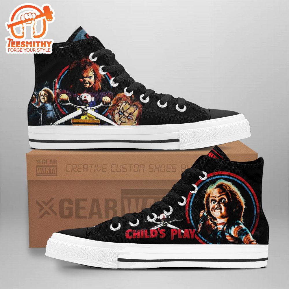 Chucky High Top Shoes Custom For Horror Fans