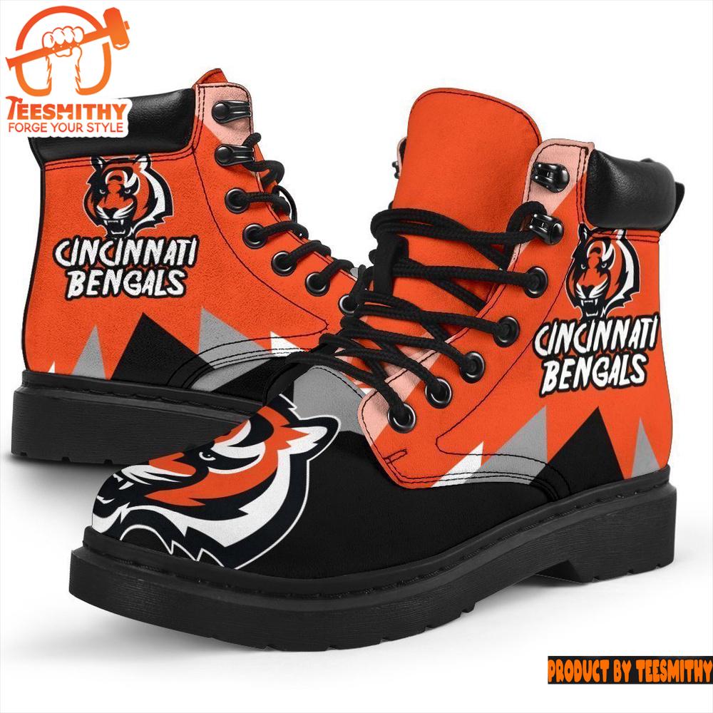 Cincinnati Bengals All Season Boots  Casual Shoes  Vegan Leather Custom Boot Shoes