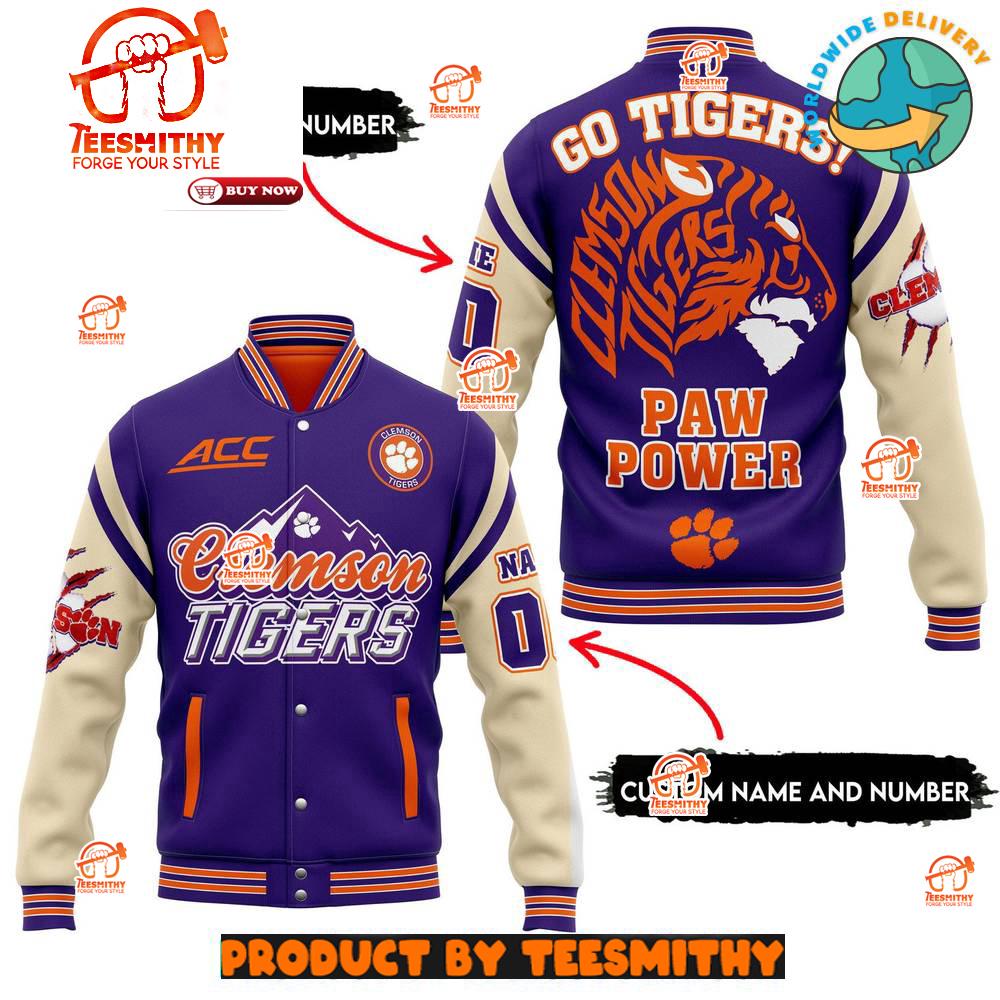 Clemson Tigers Football Customized Baseball Jacket