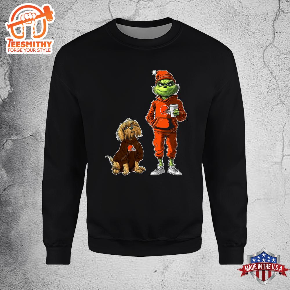 Cleveland Browns Grinch Christmas Football Sweatshirt