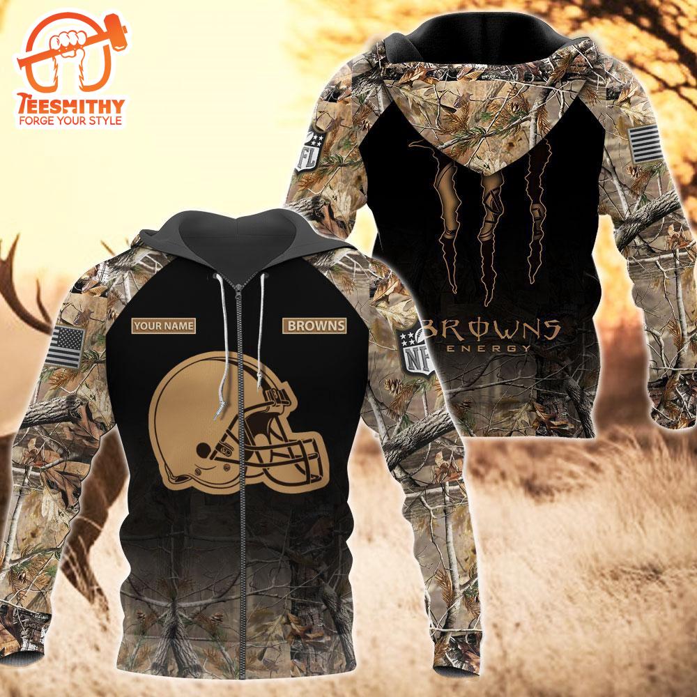 Cleveland Browns Personalized Hoodie Camo Hunting Perfect Gift  Gift Christmas