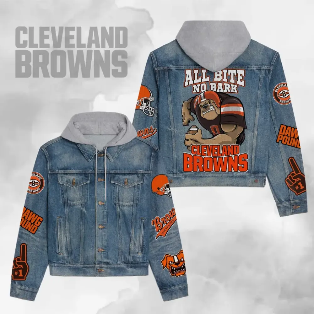 Cleveland Browns Premium Hooded Denim Jacket