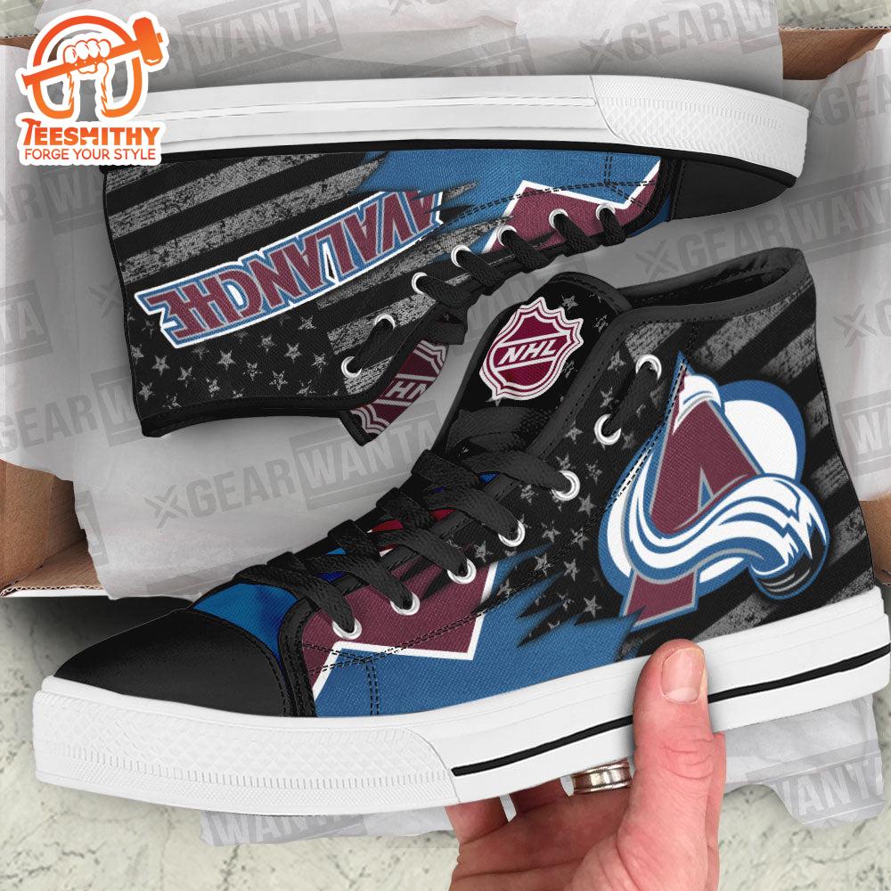 Colorado Avalanche High Top Shoes Custom American Flag Sneakers