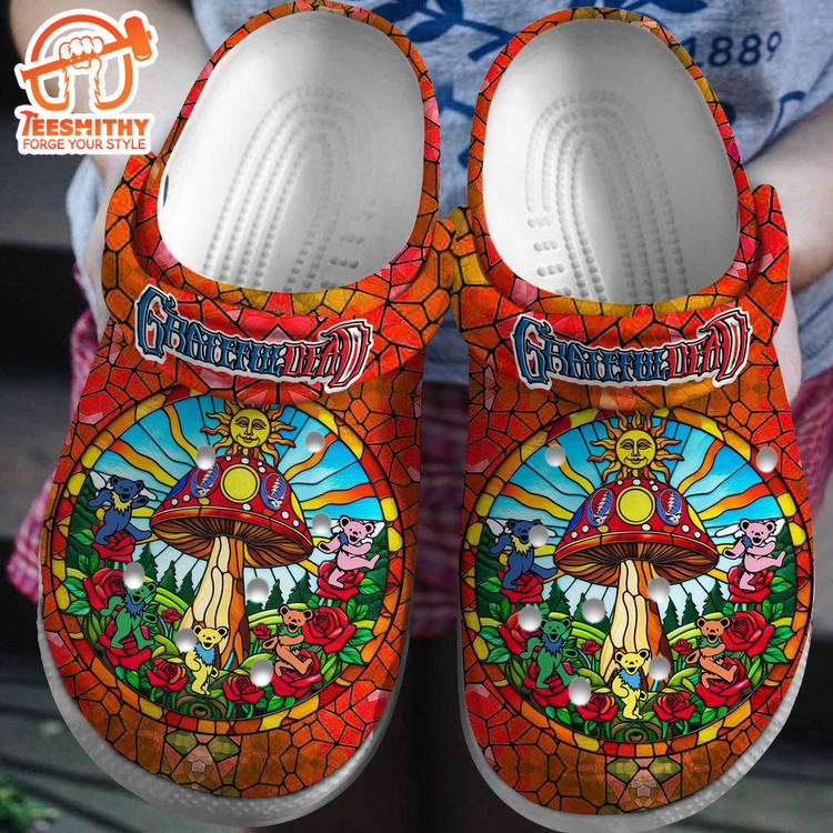 Colorful Design Grateful Dead Bears Music Clogs