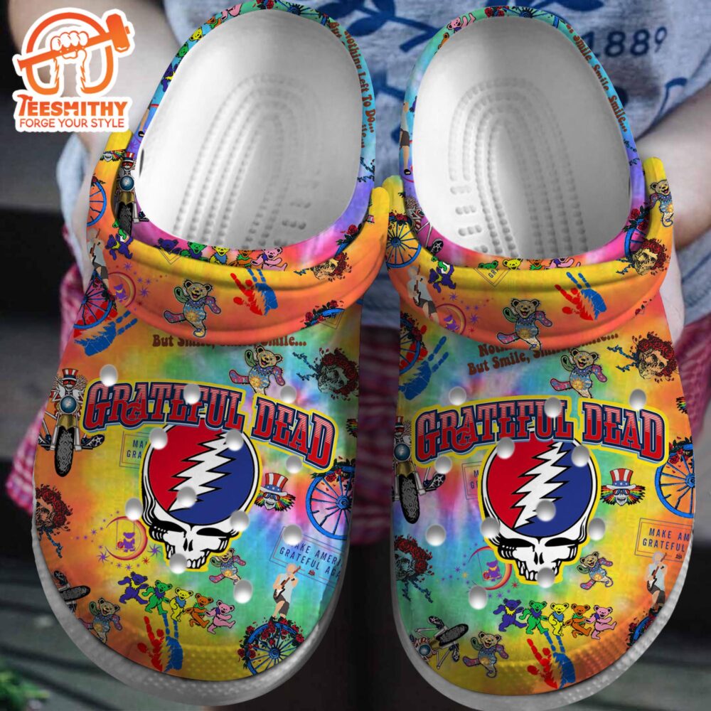 Colorful Grateful Dead Band Tie Die Pattern Clogs