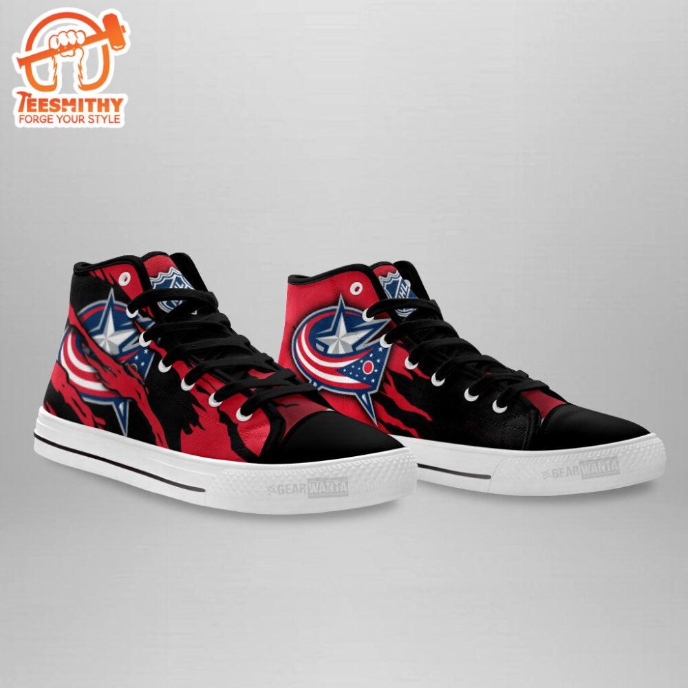 Columbus Blue Jackets High Top Shoes Custom For Fans