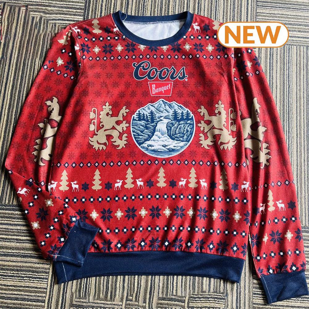 Coors Banquet Reindeer Xmas Ugly Christmas Sweater Shirt, Sweatshirt