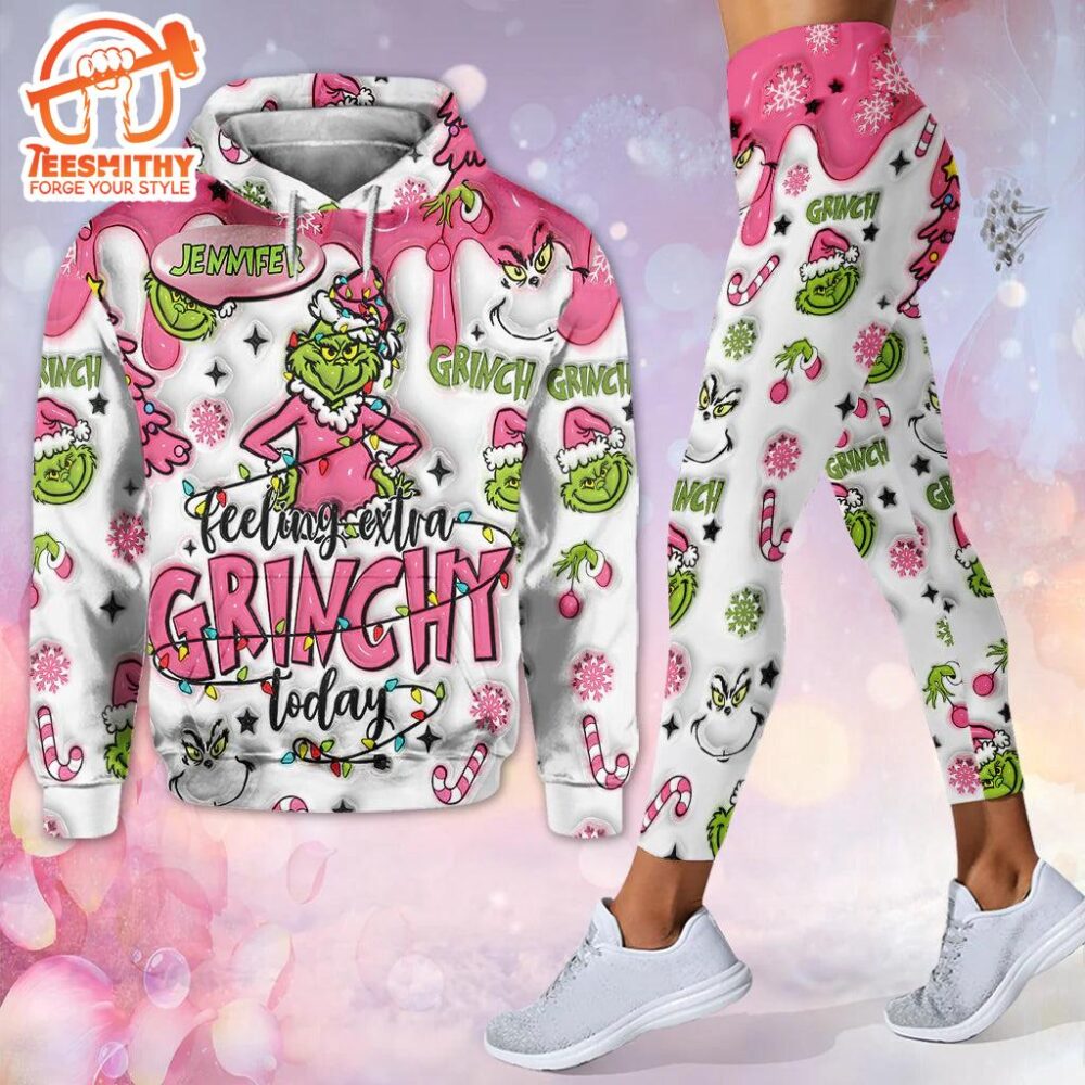 Custom Any Name Feeling Extra Grinch Today – Personalized Stole Christmas Hoodie and Leggings