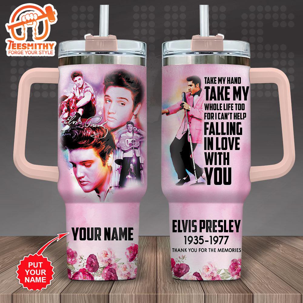 Custom Name Elvis Presley Falling In Love 40oz Stanley Tumbler