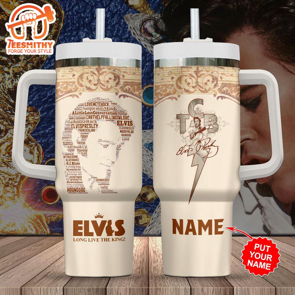 Custom Name Elvis Presley Long Live The King 40oz Stanley Tumbler