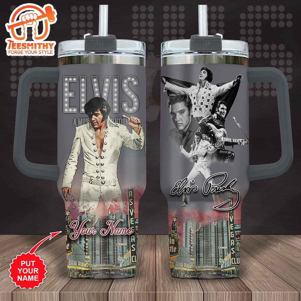 Custom Name Elvis Presley Pose 40oz Stanley Tumbler