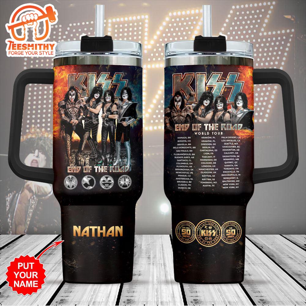 Custom Name Kiss Band 40oz Stanley Tumbler Christmas Tumbler 40OZ