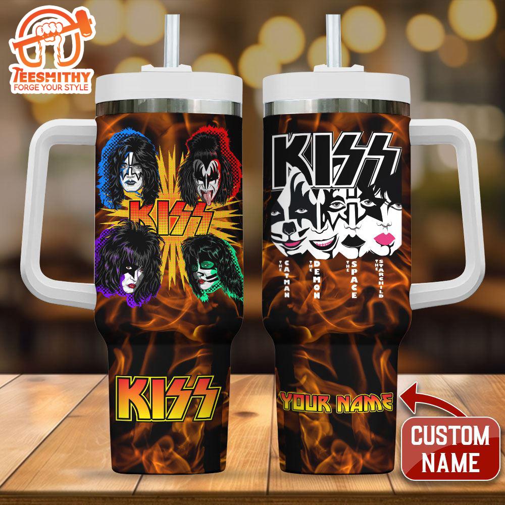 Custom Name Kiss Band 40oz Stanley Tumbler – Trending New Tumbler