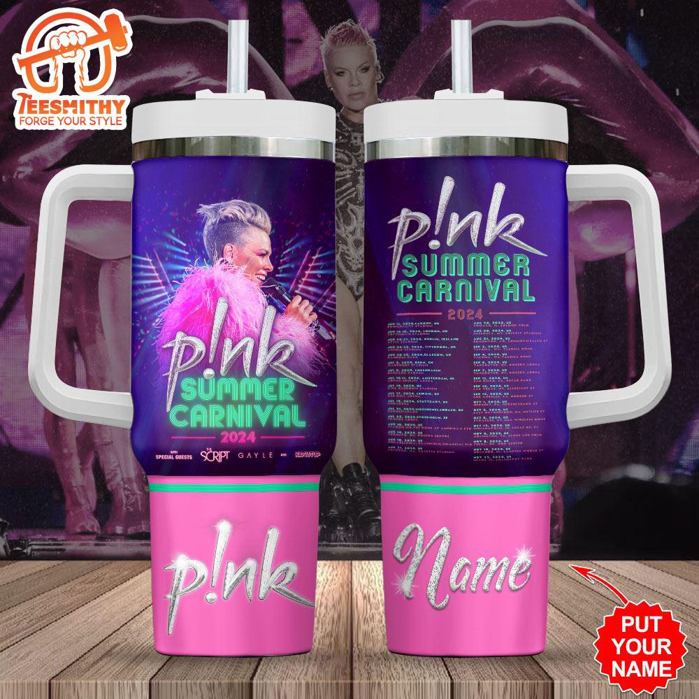 Custom Name P!nk Summer Carnival 40oz Stanley Tumbler