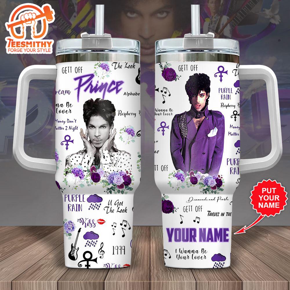 Custom Name Prince Purple Rain 40oz Stanley Tumbler