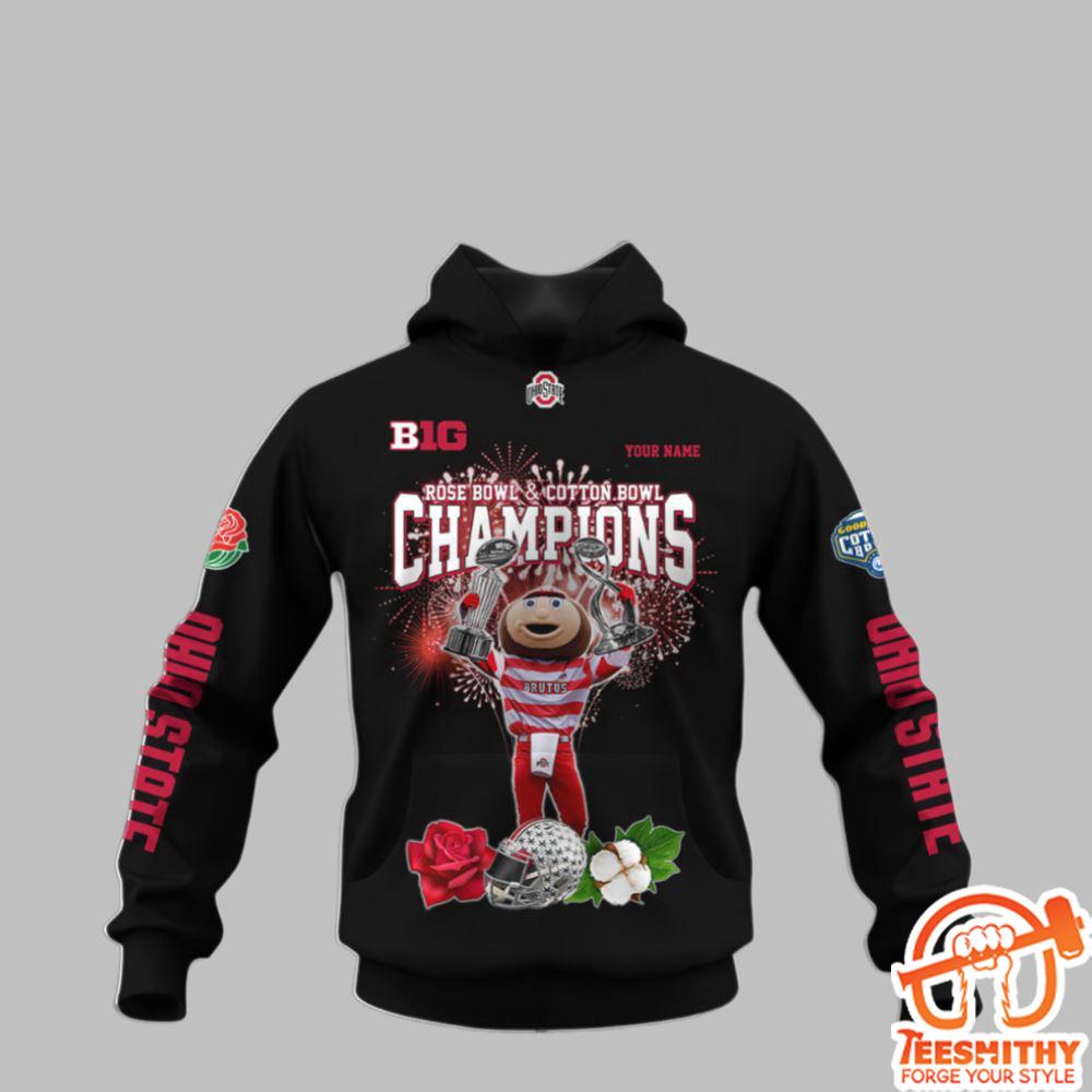 Custom Ohio State Rose Bow and Cotton Bowl Champions Hoodie