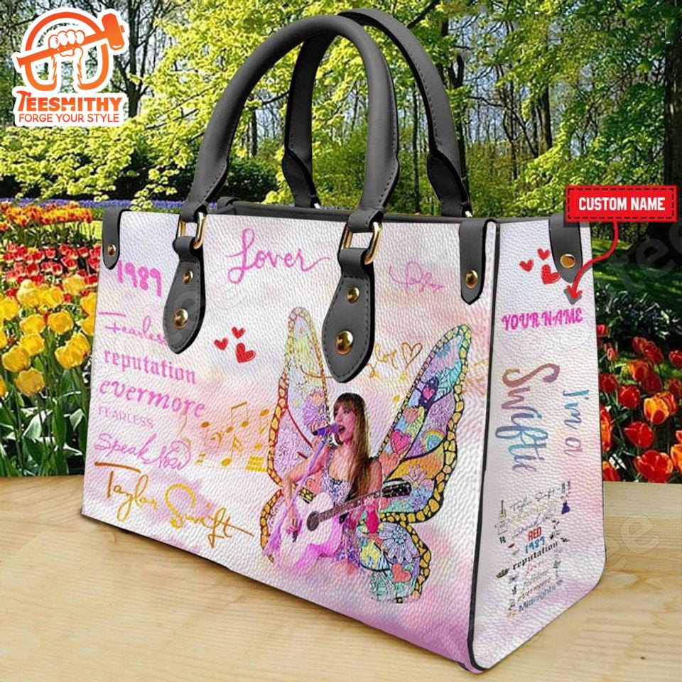 Custom Taylor Swift Eras Tour Handbags, Taylor Swift Version Merch Leather Bag