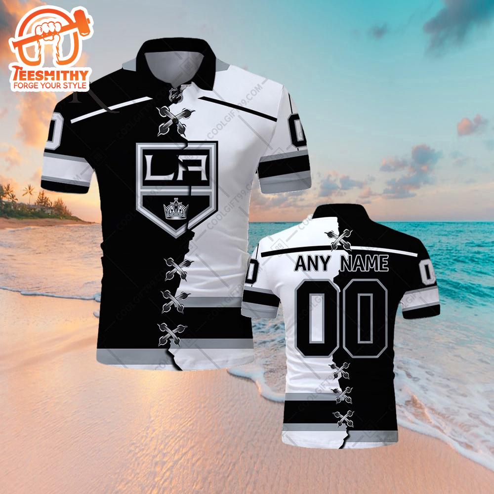 Customized NHL Los Angeles Kings Mix Jersey Style Polo Shirt