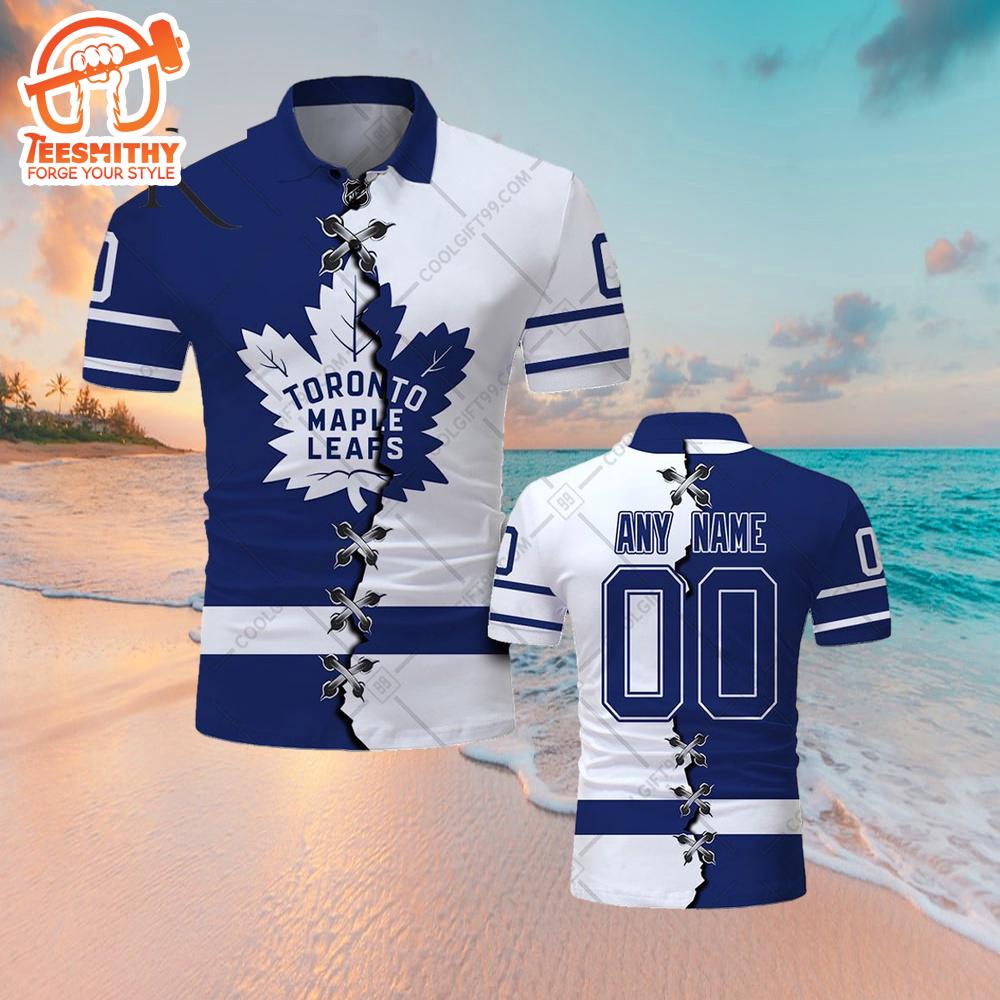 Customized NHL Toronto Maple Leafs Mix Jersey Style Polo Shirt