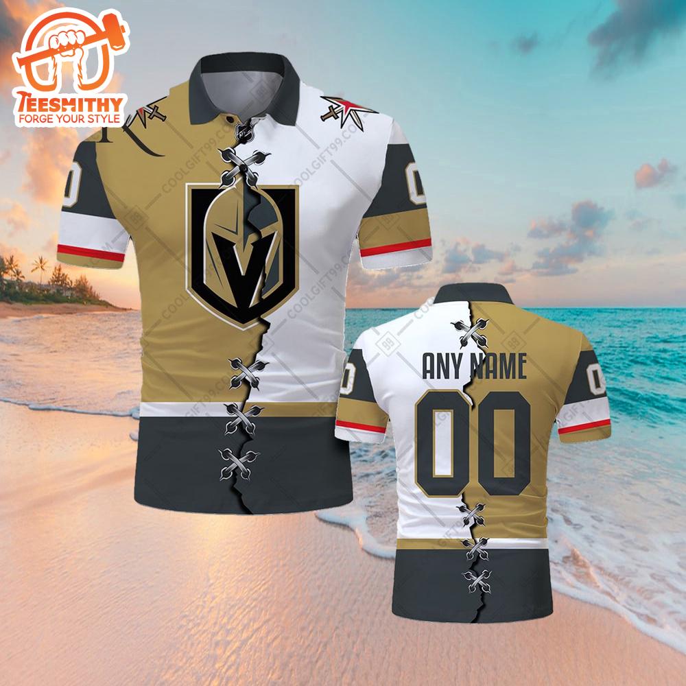 Customized NHL Vegas Golden Knights Mix Jersey Style Polo Shirt