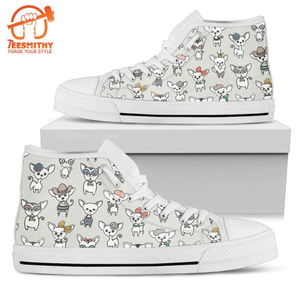 Cute Chihuahuas Shoes High Top For Women Love Dog