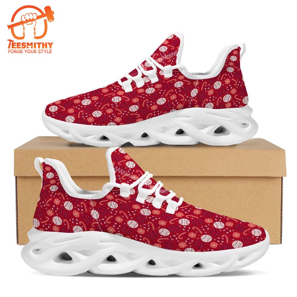 Cute Christmas Elements Print Pattern White Max Soul Shoes   Gift Christmas