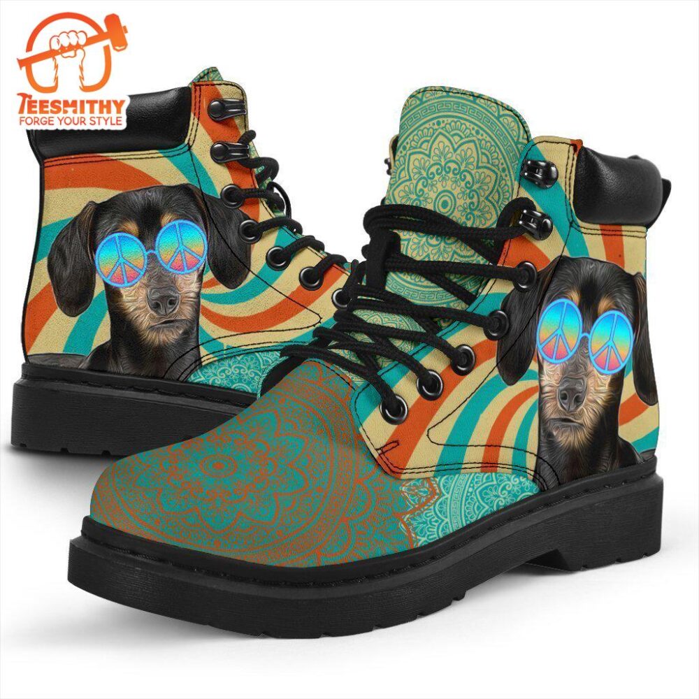 Dachshund Dog Boots Shoes Hippie Style Funny