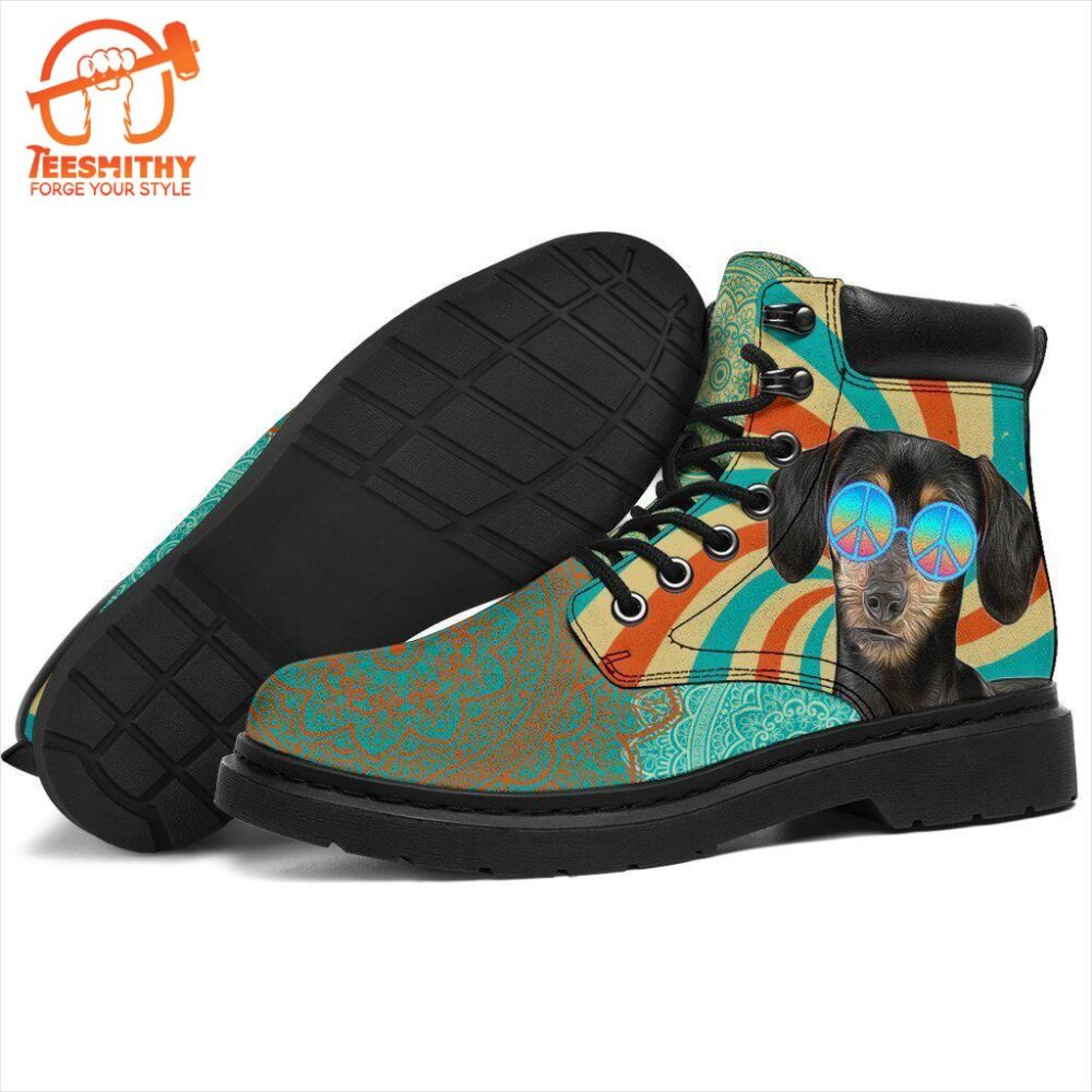 Dachshund Dog Boots Shoes Hippie Style Funny