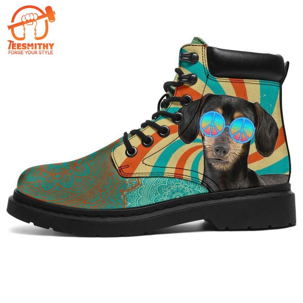 Dachshund Dog Boots Shoes Hippie Style Funny