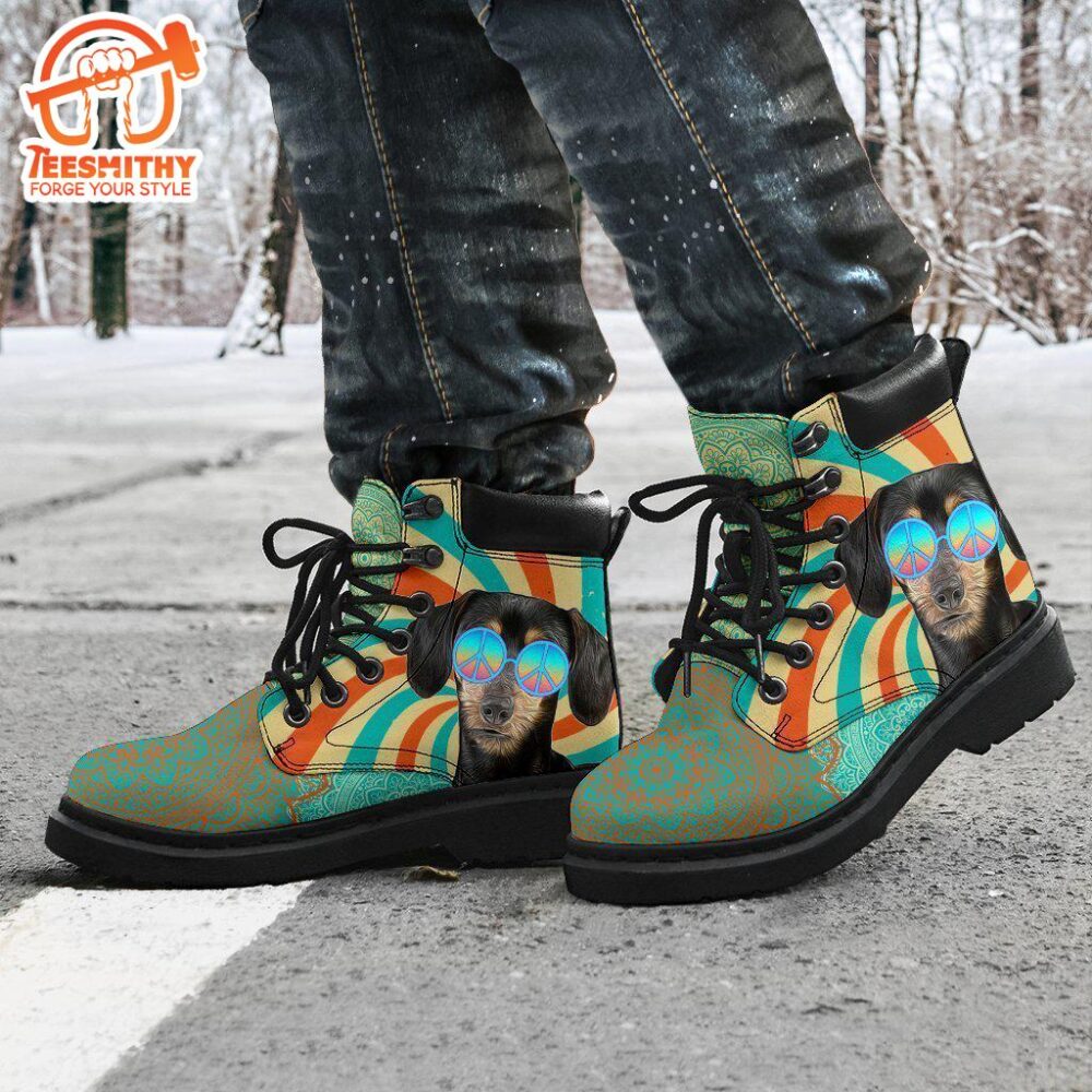 Dachshund Dog Boots Shoes Hippie Style Funny