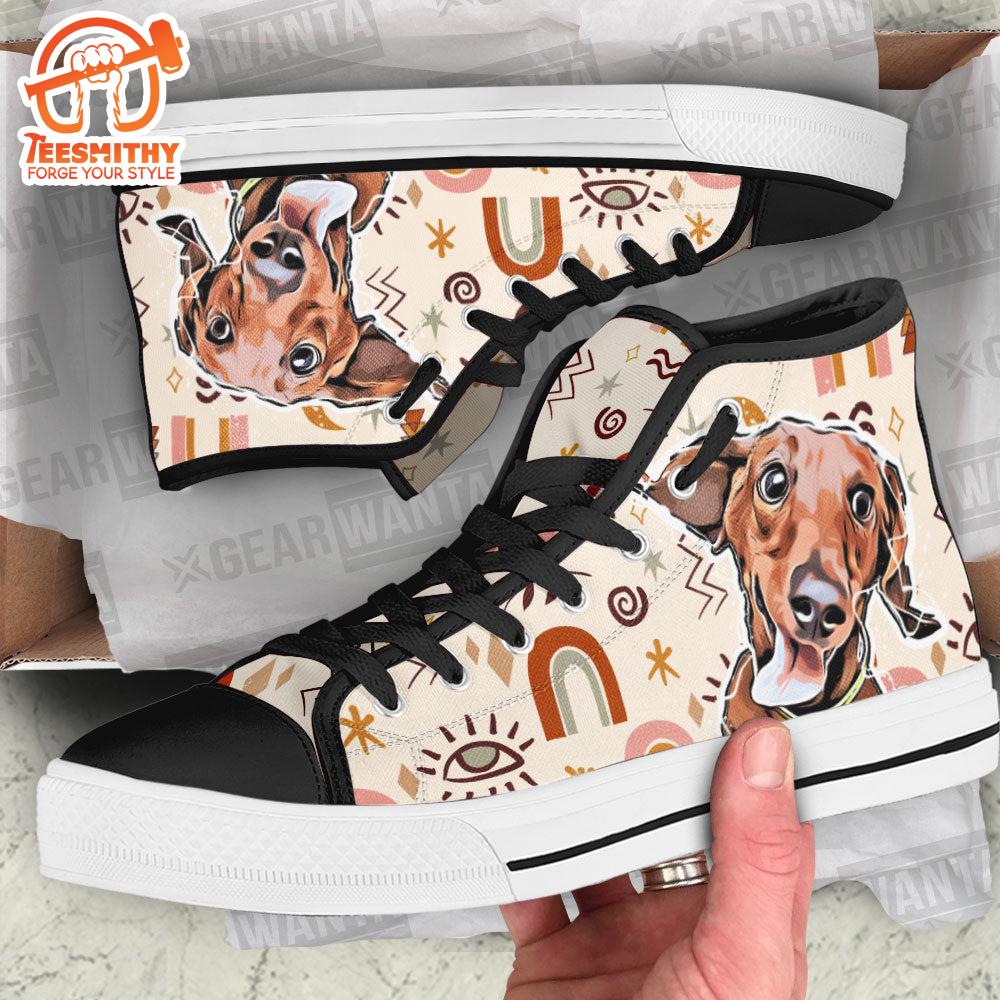 Dachshund High Top Shoes Custom Boho