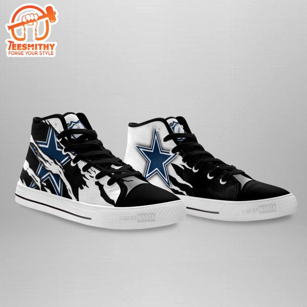 Dallas Cowboys High Top Shoes Custom For Fans