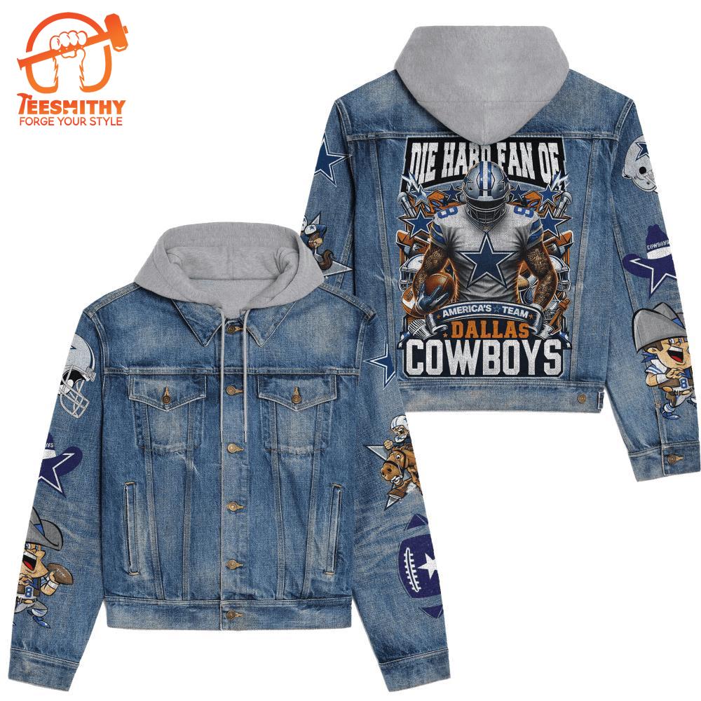 Dallas Cowboys Women’s Gift Christmas Denim Hood Jacket For Fans