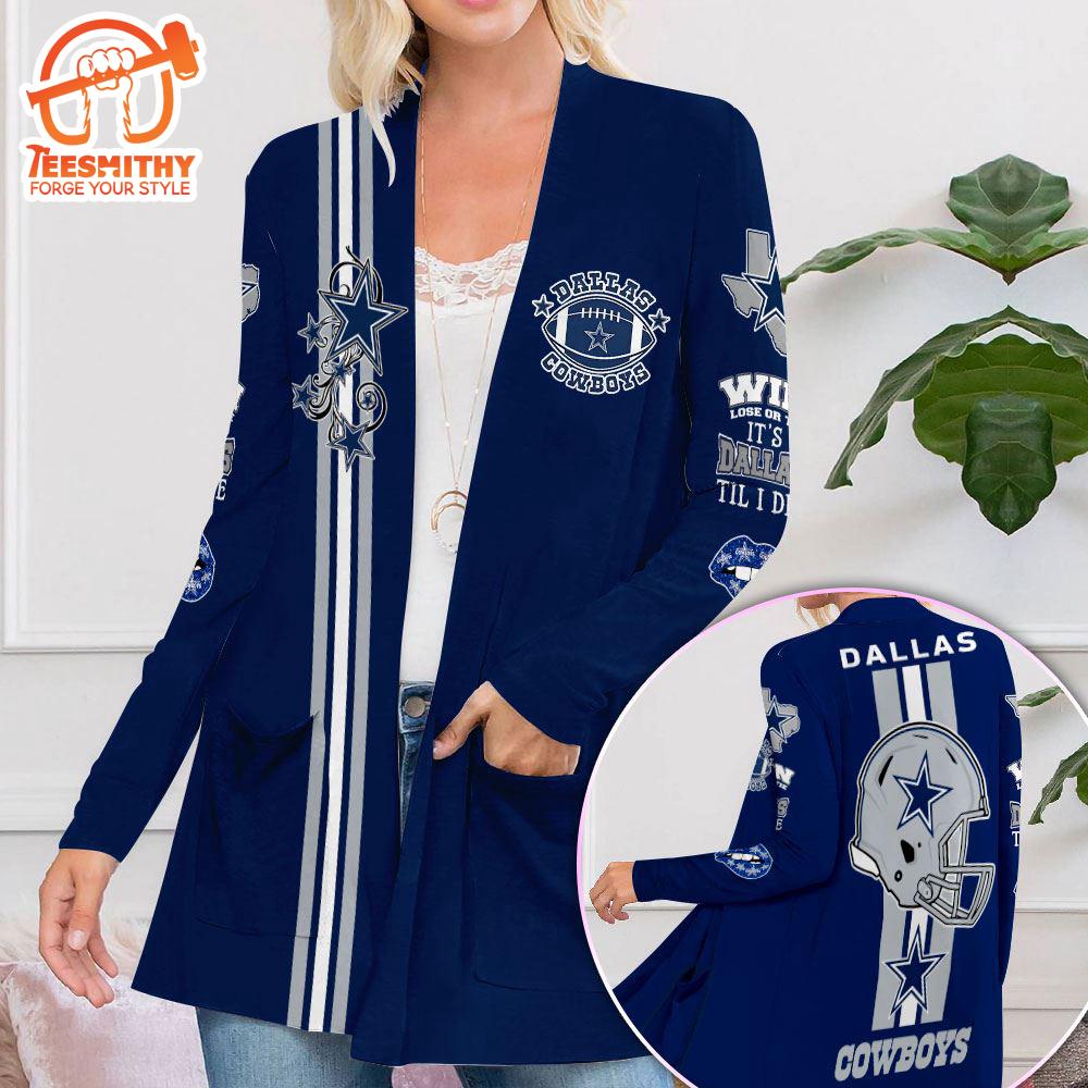 Dallas Cowboys Women’s Patch Pocket Cardigan For Fans