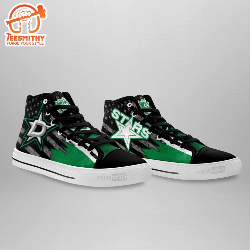 Dallas Stars High Top Shoes Custom American Flag Sneakers