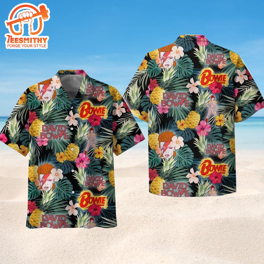 David Bowie Starman Hibiscus Jungle Hawaiian Shirts