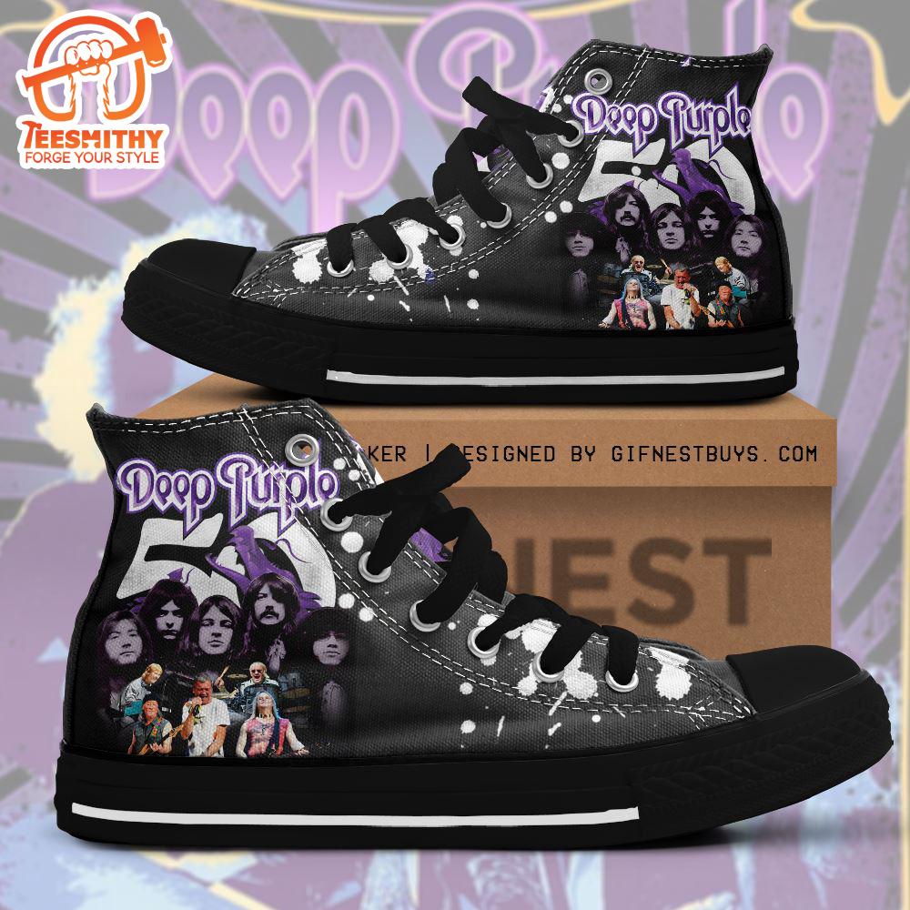 Deep Purple Members, Deep Purple High Top Canvas Shoes, Deep Purple Gift