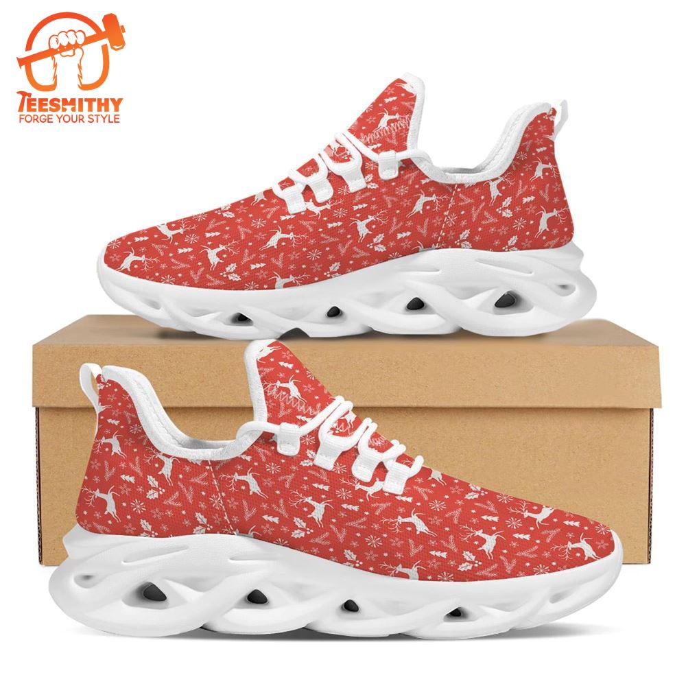 Deer Christmas Print Pattern White Max Soul Shoes   Gift Christmas