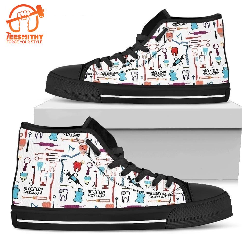 Dentist Icon Tools Men’s High Top Shoes Gift Idea