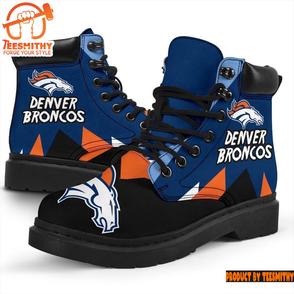 Denver Broncos All Season Boots  Casual Shoes  Vegan Leather Custom Boot Shoes