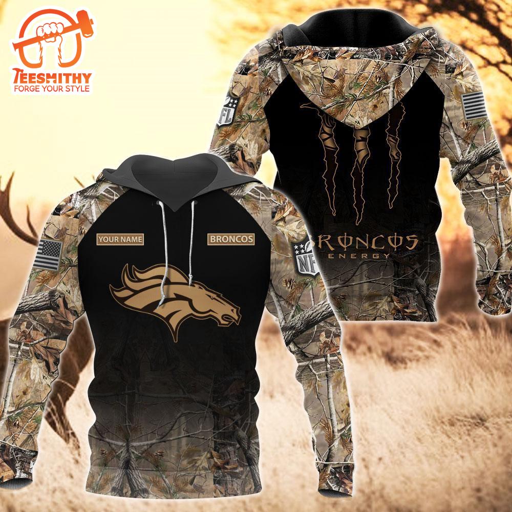 Denver Broncos Personalized Hoodie Camo Hunting Perfect Gift  Gift Christmas