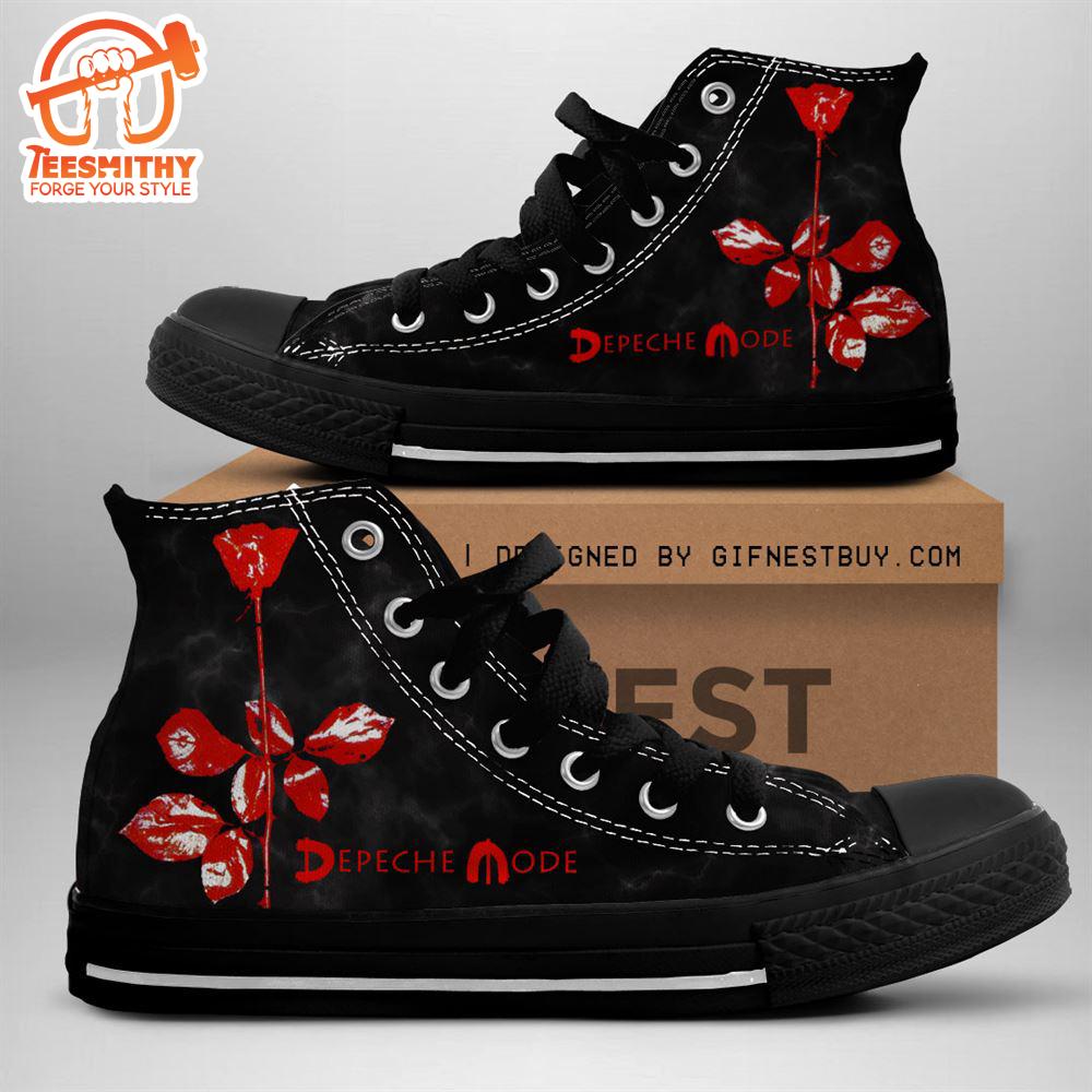 Depeche Mode Red Rose, Depeche Mode High Top Canvas Shoes, Depeche Mode Gift