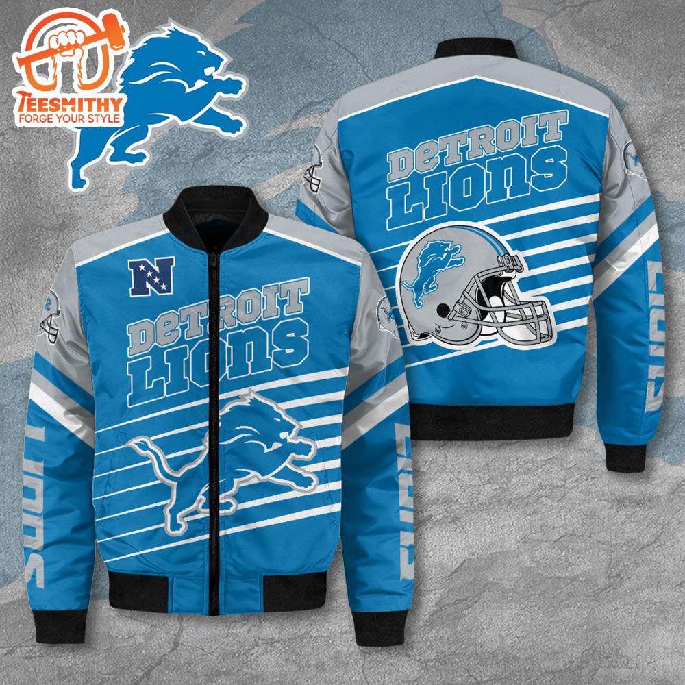 Detroit Lions 3D Bomber Jacket For Fans