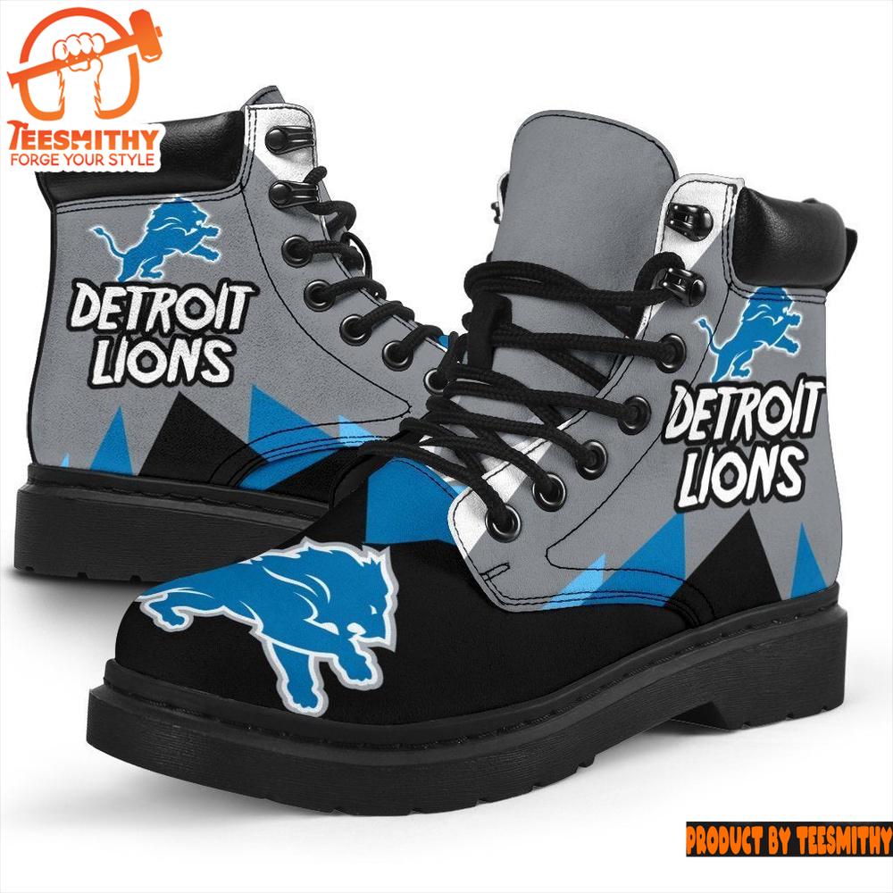 Detroit Lions All Season Boots  Casual Shoes  Vegan Leather Custom Boot Shoes