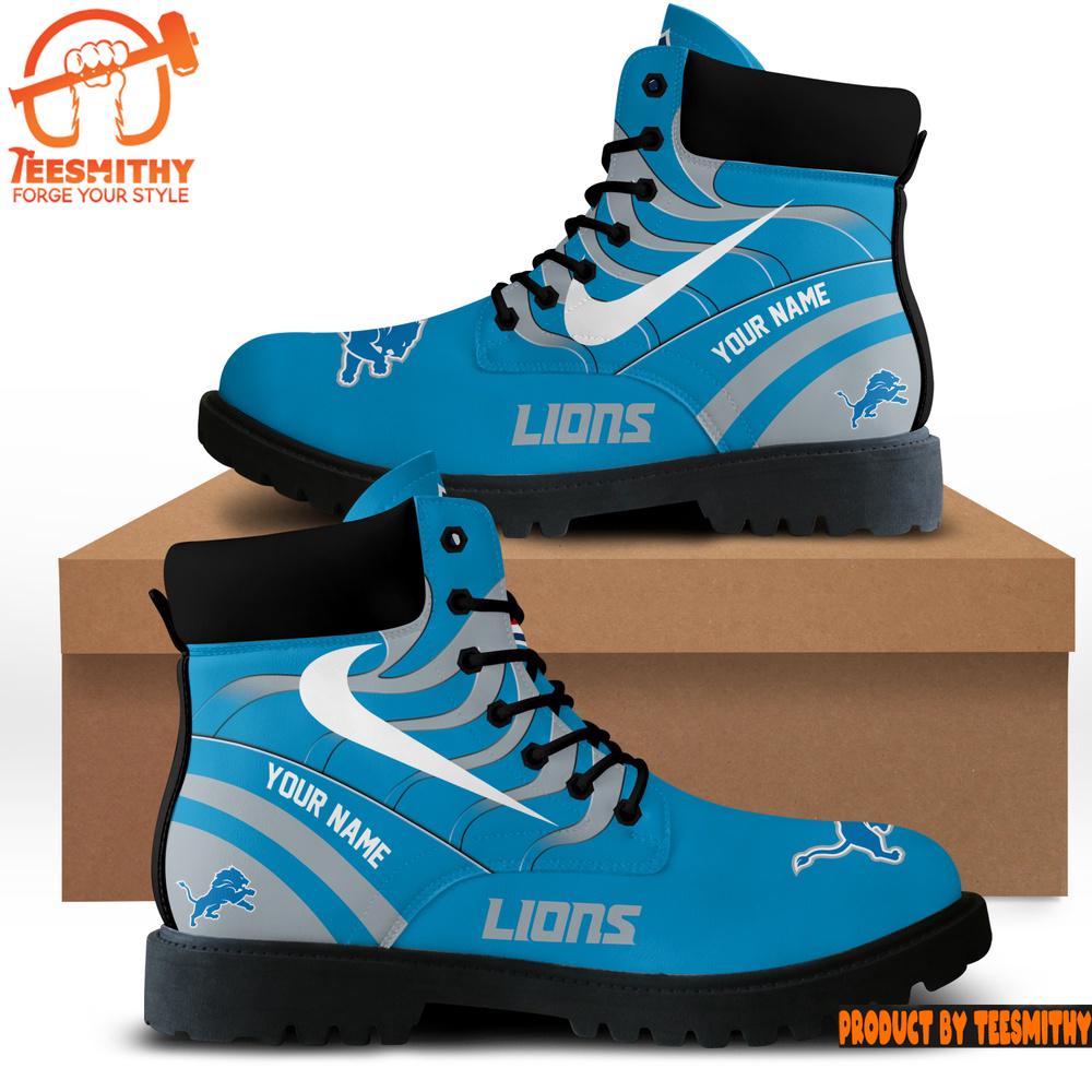 Detroit Lions Custom Boots Shoes Idea Gift For Fan