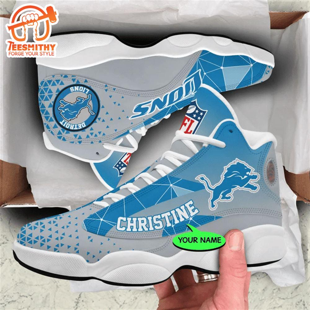 Detroit Lions NFL Personalized Jordan 13 Shoes  Gift Christmas