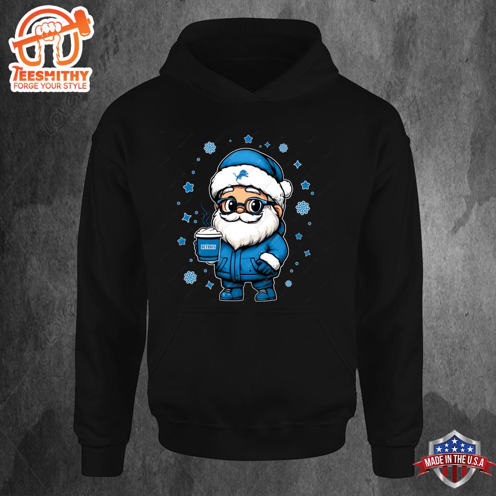 Detroit Lions Santa Christmas Football Hoodie