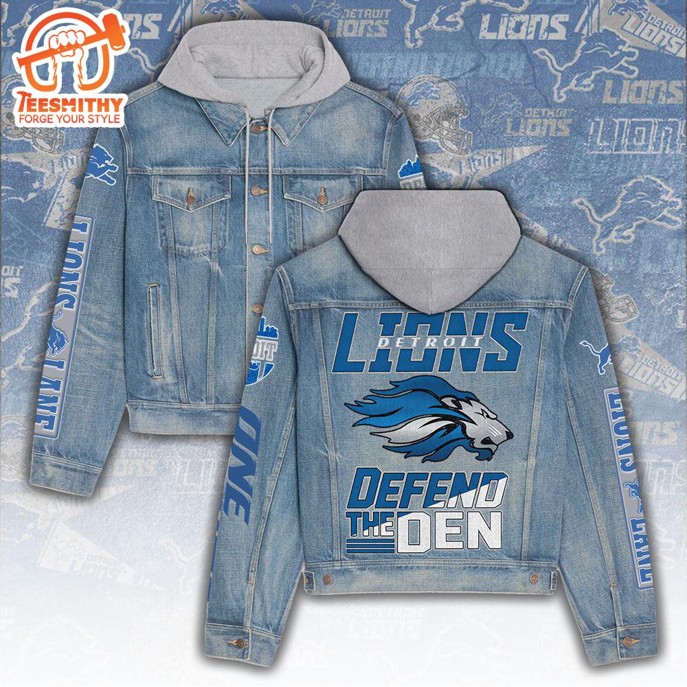 Detroit Lions Women’s Gift Christmas Denim Hood Jacket For Fans