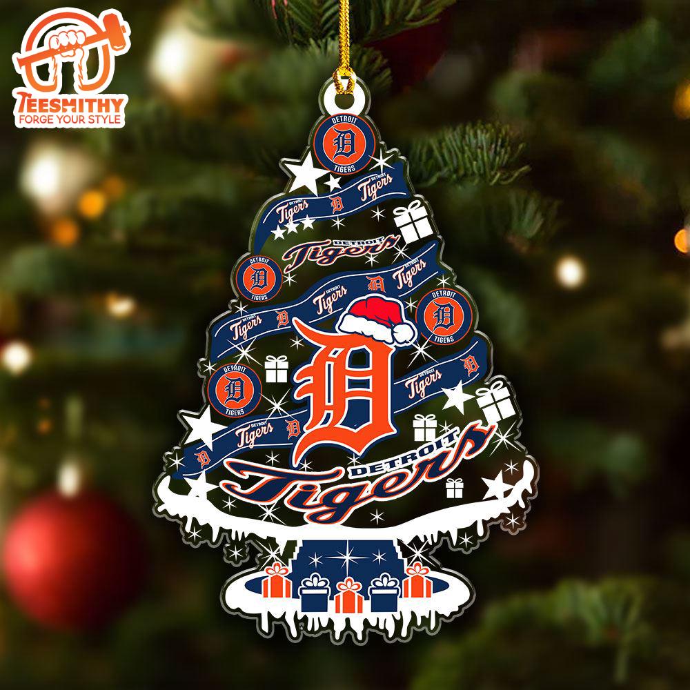 Detroit Tigers Custom Shape Clear 1-sided Acrylic Ornament