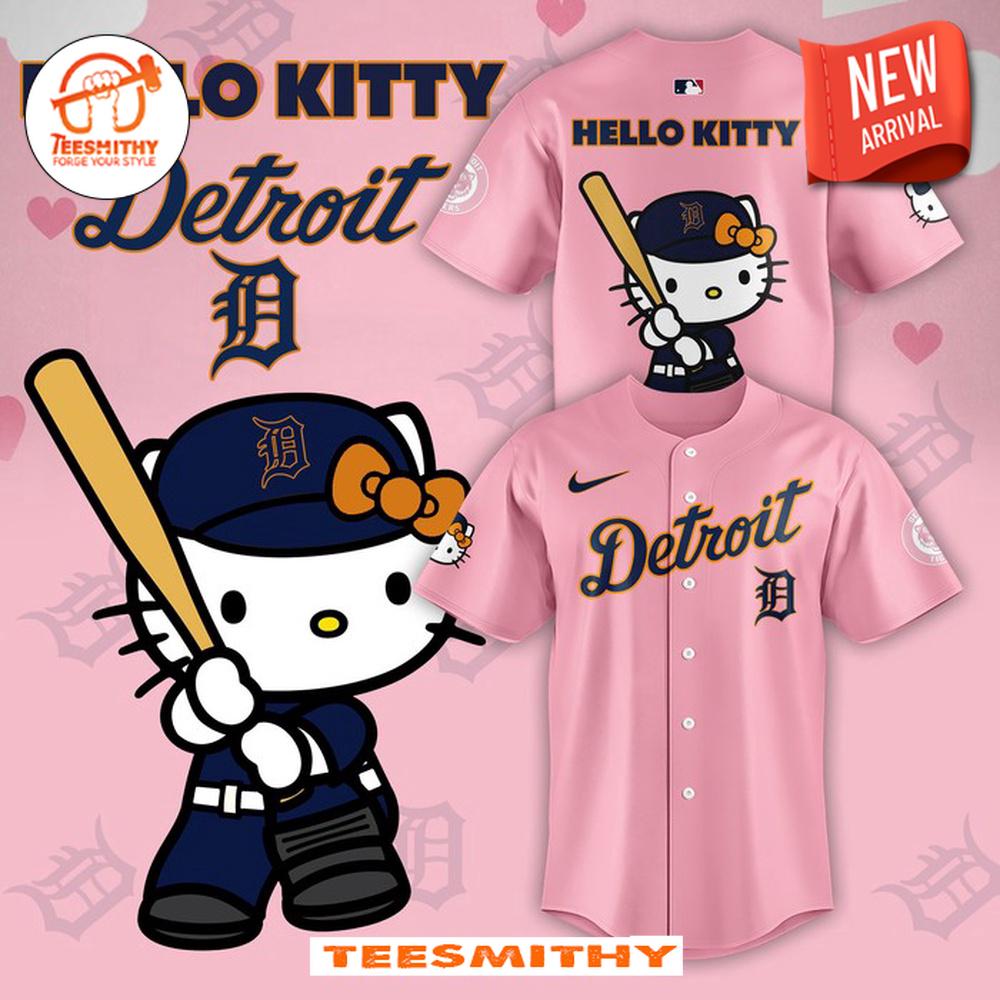 Detroit Tigers Hello Kitty 2024 Pink Baseball Jersey